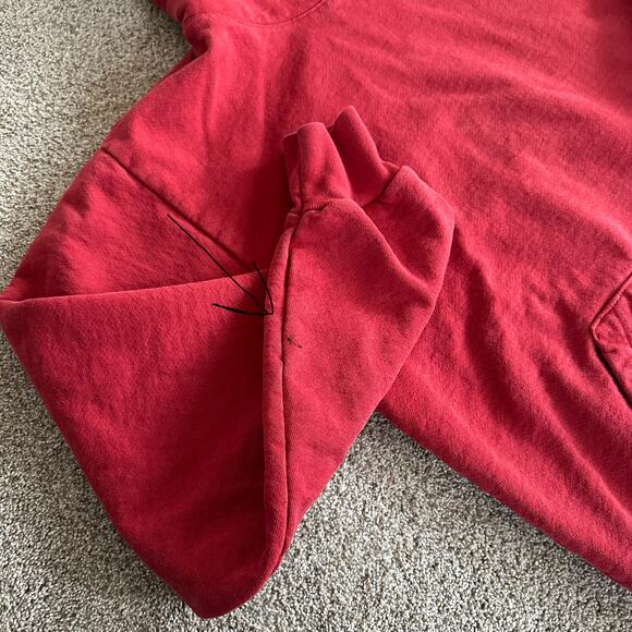 Los Angeles Apparel Heavy Fleece Hoodie Sweatshirt Red SMALL Unisex - Picture 3 of 8